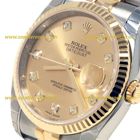 rolex datejust acciaio oro quadrante marrone|rolex datejust 36 mm.